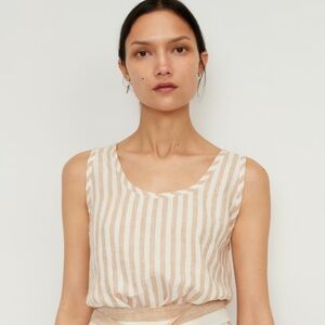 Everlane The Scoop Tank in Linen